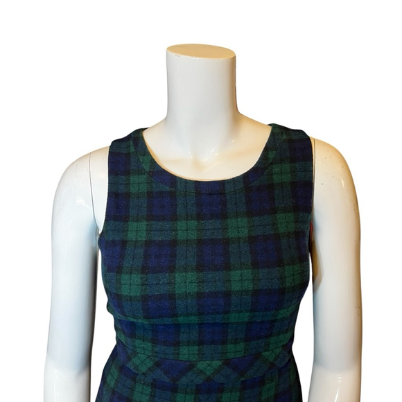 J.Crew Black Watch Plaid Wool Blend Sheath Dress, 8 - Picture 3 of 16